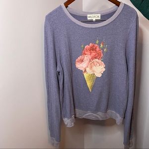 Wildfox ice cream roses pullover